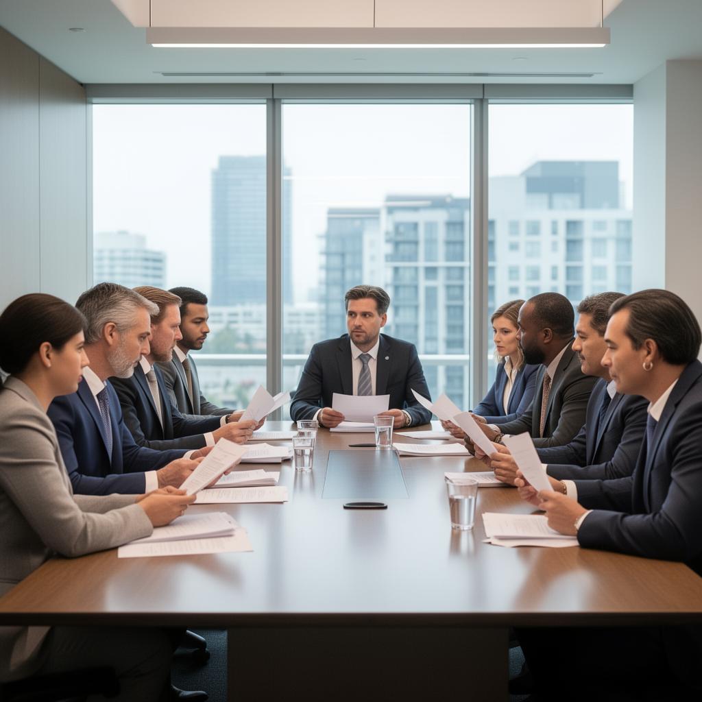 Réunion de copropriétaires autour d'une table